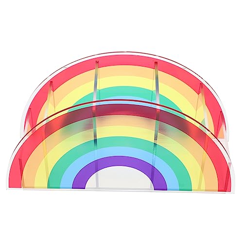 NOLITOY 2st Rainbow Bridge Stifthalter Stiftaufbewahrungs-Organizer Bastelaufbewahrung Stifthalter Für Den Schreibtisch Kosmetik Veranstalter Schreibtischstift Acryl Lippenstift Student von NOLITOY