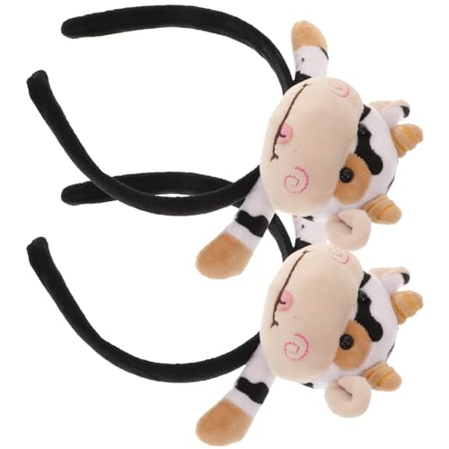 NOLITOY 2st Stirnband Aus Horn Weihnachtsdeko Kuscheltier Chinesisches Ochsen Stirnband Party-kopfschmuck Cosplay-haarreifen Rinderhaarreifen Plüsch Kleidung von NOLITOY