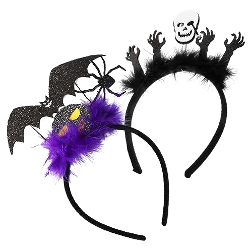 NOLITOY 2st Tag Des Toten Stirnbandes Karneval Haarband Halloween-kostüm-stirnband Halloween-horror-requisiten Cosplay-stirnband Halloween-kostümzubehör Schwarzes Plastik Geist Bilden von NOLITOY
