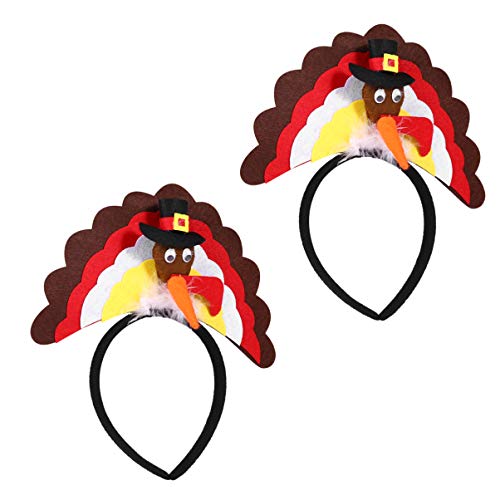 NOLITOY 2st Truthahn Stirnband Verzierte Stirnbänder Für Damen Stirnband Für Frauen Truthahnhaarschmuck Truthahn Kopfbedeckung Thanksgiving-kopfschmuck Kleidung Kind Filzstoff Zubehör von NOLITOY