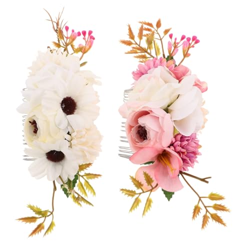 NOLITOY 2stücke Blumen Haarkämme Für Braut Hochzeit Dekorativer Kamm Mit Blumenmuster Leichte Accessoires Für Frauen Frisuren Für Strand Fotoshootings Und Partys von NOLITOY
