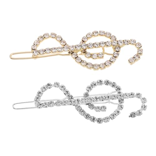 NOLITOY 2stücke Dekorative Musiknote Strass Haarspangen Retro Vintage Haarspangen Strass Für Frauen NOLITOY 2stücke Dekorative Musiknote Strass Haarspangen Retro Vintage Haarspangen Strass Für Frauen von NOLITOY