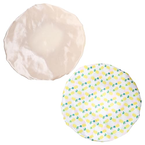 NOLITOY 2stücke Duschhauben Für Damen Wiederverwendbar Mit Satinfutter Und Atmungsaktiv Und Elastisch Für Duschen Haushaltsreinigung Und Schminken Leicht Und Tragbar von NOLITOY