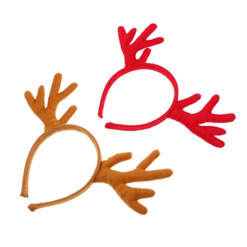 NOLITOY 2stücke Geweih-stirnband Aus Geweih Für Erwachsene Und Jugendliche Tierkopfbedeckung Für Halloween Und Weihnachts-partys Festlicher Haarschmuck Mit Rentiergeweih-design von NOLITOY