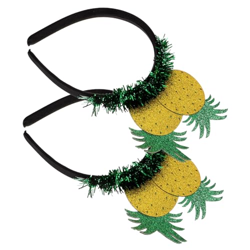 NOLITOY 2stücke Haarreif Aus Obst-material Originelles Ananas-stirnband Schöne Party-kopfbedeckung Für Mädchen Gelb Leicht Kein Ausbleichen Keine Verformung von NOLITOY