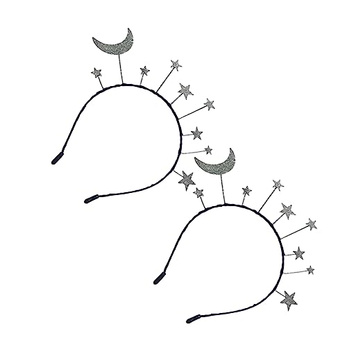 NOLITOY 2stücke Haarreifen Mit Sternen Und Monddesign Funkelndes Party-haaraccessoire Für Damen Leicht Und Perfektes Für Familie Und von NOLITOY