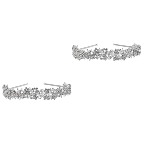 NOLITOY 2stücke Hochzeitskrone Braut Mit Filigranen Blättern Und Blumen Silbernes Haaraccessoire Für Besondere Anlässe Für Hochzeiten Und Partys Eleganter Haarschmuck Für Damen von NOLITOY