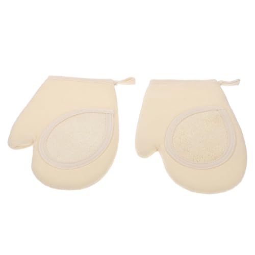 NOLITOY 2stücke Loofah-bad-handschuhe Beidseitige Peeling-handschuhe Für Effektives Körperpeeling Für Duschen Und Entspannen Unisex Beige Praktische Badetücher von NOLITOY