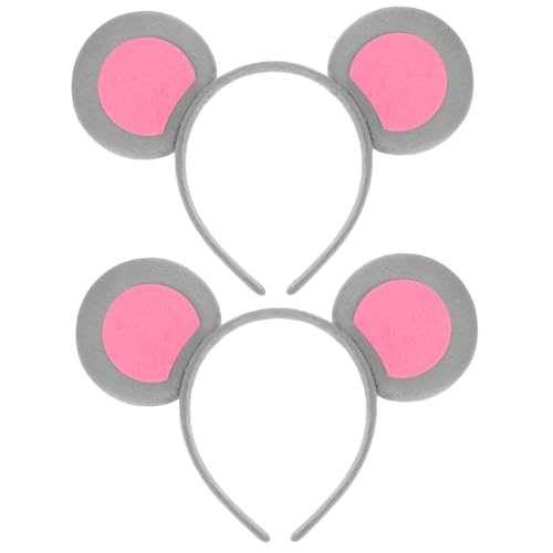 NOLITOY 2stücke Mausohren Haarreif Cute Cosplay Haarband Für Mädchen Tierohren Kopfbedeckung Für Partys Karneval Weihnachten Leicht Bequem Und Dekorativ von NOLITOY