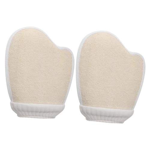 NOLITOY 2stücke Natur Luffa Badehandschuhe Daumen Körper Duschhandschuhe Für Sauna Wäschen Für Männer Frauen Junge Mädchen von NOLITOY