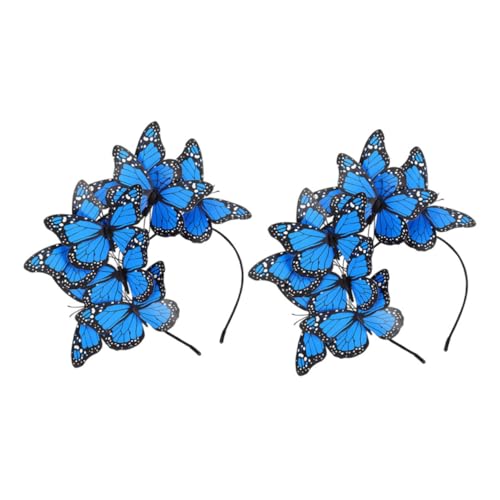NOLITOY 2stücke Schmetterlings-stirnband Für Damen Mädchen Dekoratives Stirnband Kopfstück Für Festivals Hochzeiten Haar-accessoire Für Teeparty Urlaub von NOLITOY