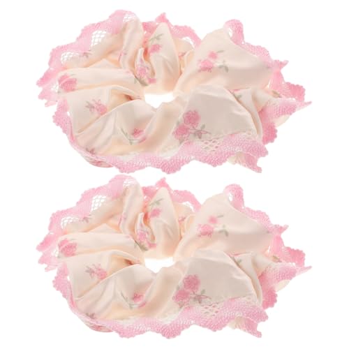 NOLITOY 2stücke Scrunchies Aus Satin Haargummis Mit Floralen Spitzen Elastische Haarbänder Für Damen Und Mädchen Vielseitige Frisurenaccessoires Für Süße Styles von NOLITOY