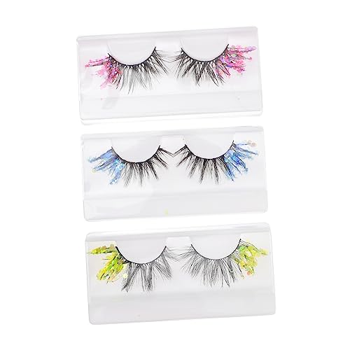 NOLITOY 3paare Glitzer-wimpern Lange Dramatische Falsche Wimpern Für Frauen Und Mädchen Mit Pailletten Für Partys Und Alltagslooks von NOLITOY