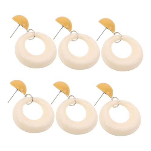 NOLITOY 3paare Runde Geometrische Ohrhänger Aus Kunststoff Für Damen Minimalistische Creolen Stilvolle Ohrringe Für Alltag Und Sommerfeste von NOLITOY