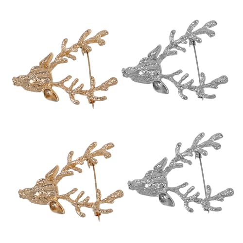 NOLITOY 3 Sätze Elch Broschen Anstecknadeln Für Kleidung Taschen Schals Und Hüte Elegantes Design Langlebigem Metall Für Besondere Anlässe Und Alltag 4 Stück * 3 von NOLITOY