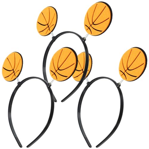 NOLITOY 3 Stück Basketball-Stirnband Basketball-Ball-Kopf-Bopper Sport-Tiara Haarband Spieltag Haar-Accessoires Für Damen Und Herren Partybevorzugungsgeschenke von NOLITOY