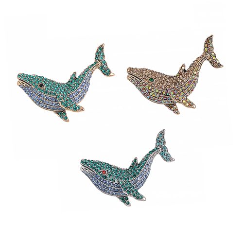 NOLITOY 3 Stück Broschen mit Strasssteinen Kreative Legierungs Anstecknadeln für Kleidung Modische Schmuck Pins in Schwarz Rot und Gold Geeignet für Damen und Herren von NOLITOY