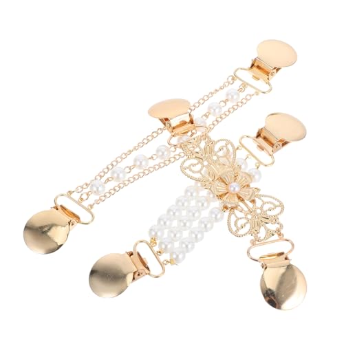 NOLITOY 3 Stück Cardigan Clips mit Kunstperlen Retro Schal und Pullover Broschen Fester Halt Langlebiges Legierungsmaterial Damen Accessoires für Kleider und Schals von NOLITOY