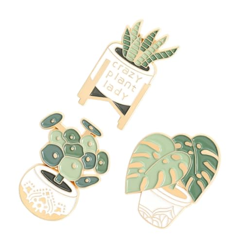 NOLITOY 3 Stück Cartoon broschen mit Kreativen Sukkulenten motiven Feine Legierungs anstecknadeln für Kleidung Vielseitige Mode accessoires für Blusen Kleider Hüte und Festliche Anlässe von NOLITOY