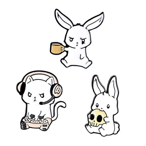 NOLITOY 3 Stück Kreative Tierbroschen Legierung Anstecknadeln für Kleidung Süße Hasenbroschen Dekorative Brosche für Damen Vielseitig Tragbar an Jacken Taschen Schals von NOLITOY