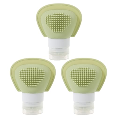 NOLITOY 3 Stück Reiseflaschen Auslaufsichere Silikon Reisebehälter für Shampoo Duschgel und Lotion Wiederverwendbare Quetschflaschen für Frauen und Männer Reisegröße mit Abdeckung von NOLITOY