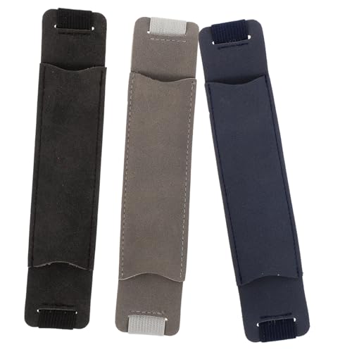 NOLITOY 3 Stück Retro PU Leder Stiftetuis mit Elastischem Band Praktische Stifthalter Taschen in Schwarz Dunkelblau Robustes Stifteetui zum Befestigen an Notizbüchern Langlebig und von NOLITOY