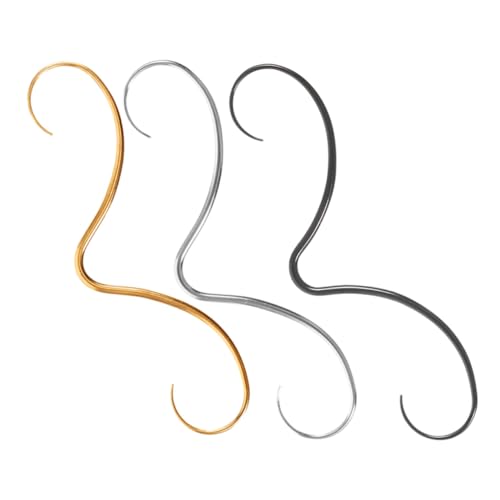 NOLITOY 3 Stück Septum Ringe aus Edelstahl mit Schnurrbart design Sichere und Komfortable Nasenpiercings für Damen und Herren Polierter Hautfreundlicher Schmuck in Silber Schwarz und Gold von NOLITOY