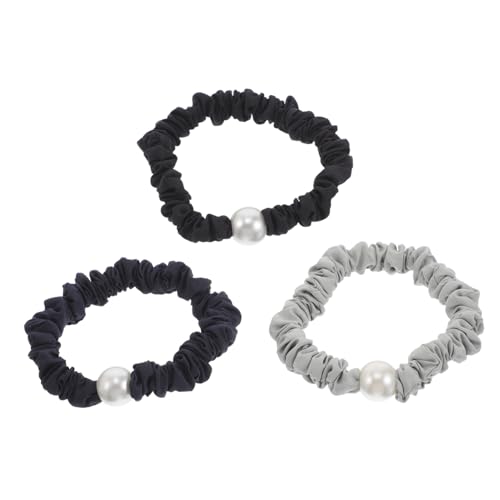 NOLITOY 3 Stück Teiliges Elastische Haargummis mit Perlen Rutschfeste Dehnbare Pferdeschwanz Halter für Damen und Mädchen Eleganter Haarschmuck für Alltag Party und Date von NOLITOY