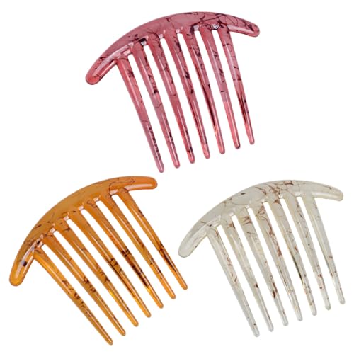 NOLITOY 3 Stück Teiliges Haar Breiten Zähnen Langlebige Einsteckkämme für Mädchen Multifunktionale Haarkämme in Drei Farben Schonend zum Haaransatz zum Styling und Entwirren von NOLITOY