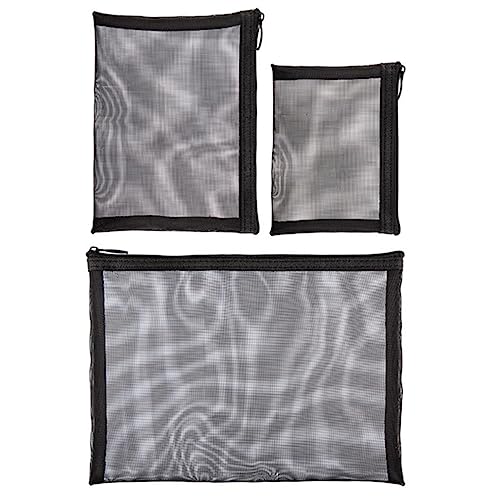 NOLITOY 3 Stück Teiliges Set aus Transparenten Netz Make Up Taschen Tragbare Kosmetiktasche für Reisen Langlebig Organizer für Make Up und Hautpflegeprodukte für Damen und Herren von NOLITOY