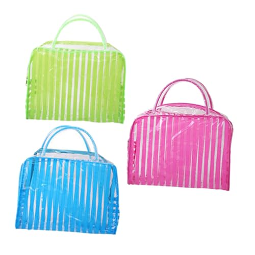 NOLITOY Durchsichtiger Kulturbeutel 3 Stück Kosmetiktasche Aus PVC Reise Make up Organizer Für Damen Transparent Leicht Und Kompakt Für Reisen Camping Und Flugzeug Reisegepäck von NOLITOY