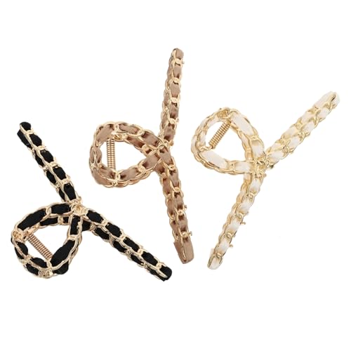 NOLITOY 3 Stück Vintage Haarklammer Metall Haarklammern mit Verzahnung Rutschfeste Haarspangen für Frauen Ponytail Halter Geeignet für Alltag Sport und Besondere Anlässe Zufällige Farbe von NOLITOY