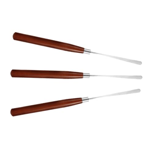 NOLITOY 3 Stücke Nagelkunst-Klebestift Nagelkunstwerkzeuge Nail-Tech-Must-Haves Nailart-Klebestifte Nagelklebestift Farbmischschaber Rostfreier Stahl Brown Wiederverwendbar von NOLITOY