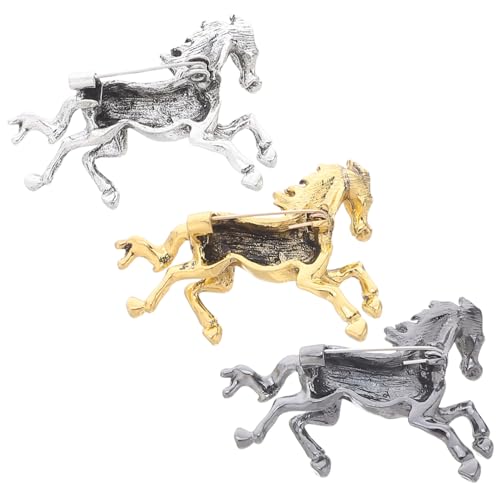 NOLITOY 3 Teiliges Abzeichen D Hut Chinesisches Pferd Tier Für Festival Anzug Renn Outfits Revers Herren Vintage Rückenmode – Accessoire Des Tierkreiszeichens Neue Hemden Hüte von NOLITOY