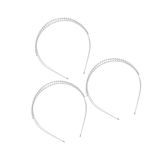 NOLITOY Braut-kopfschmuck Doppellagiges Strass-stirnband Vintage-haarkrone Modisches Accessoire Stirnband Für Besondere Anlässe von NOLITOY