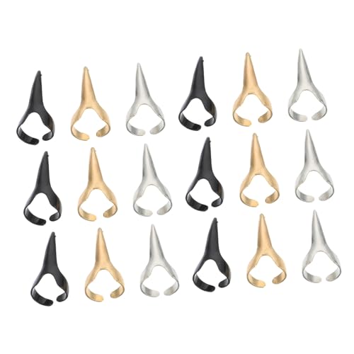 NOLITOY 30 Stück Teiliges Metall fingerklauen Offenem Ring in Gold Silber und Schwarz Stylische Punk party Finger Ringe für Halloween Cosplay Kostüm Damen und Mädchen Schmuck von NOLITOY