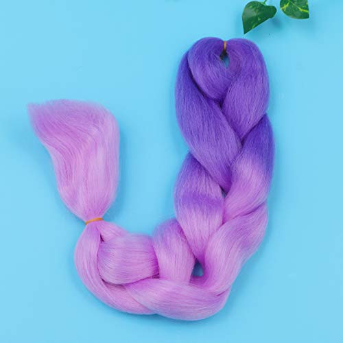 NOLITOY 3stücke Teiliges Gradient Geflochtener Pferdeschwanz Haarverlängerung Für Damen Und Mädchen Violett Hochtemperaturfaser Modisch Und Vielseitig Einsetzbar Für Partys Und Alltag von NOLITOY