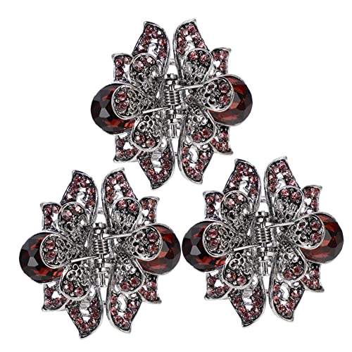 NOLITOY 3Pcs Metallkristall Haarclip Haarnadel Für Mädchen Mittelgroße Haarklammern Styling Haarklammern Haarschnitt Schere Banane Haarklammern Gold Strsestone Haaropper Haarklauen Clip von NOLITOY