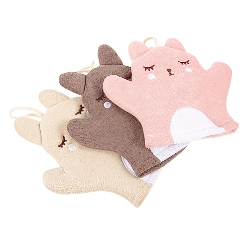 NOLITOY 3 Stücke Mädchen Peeling Bad Handschuhe Haut Reinigung Fäustlinge Für Komfortable Versorgung Zufällige Farbe von NOLITOY