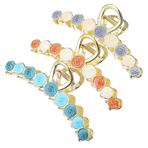 NOLITOY 3stücke Teiliges Delikate Legierungs-haarspangen Für Damen Große Haarklammern Im Ölmalerei-stil Für Dickes Und Dünnes Haar Vielseitige Haaraccessoires Für Elegantes Styling von NOLITOY