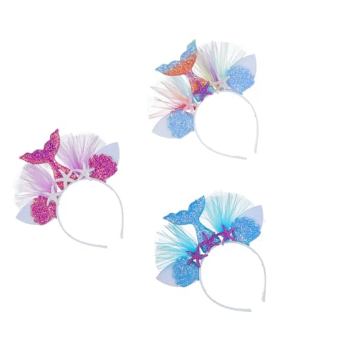 NOLITOY 3 Stk Meerjungfrau Baby Haarreif Party Kopfbedeckung Meerjungfrau Haarschmuck Zufällige Farben Haarband für Cosplay Leistung von NOLITOY