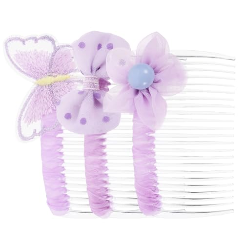 NOLITOY 3St Tüll Haarspange Gel Clip-Brötchen für Frauen Haarklammer Haarspangen klein Abs bescherung weihnachten weihnachsgeschenk frauen mädchen Garn Violett von NOLITOY