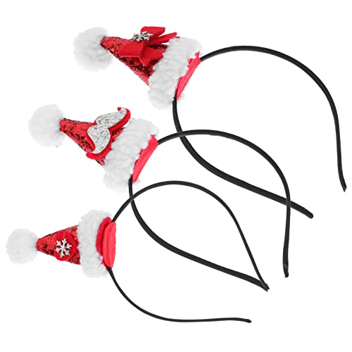 NOLITOY 3St Weihnachtsstirnband Weihnachtskopfbedeckungen Weihnachtskopfschmuck Weihnachtshaarreifen weihnachtsverkleidung weihnachts verkleidung Haarband Weihnachtsdekore Legierung von NOLITOY