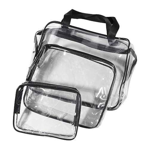 NOLITOY 3stücke Transparente Kosmetiktasche Mit Reißverschluss Für Make-up-Artikel Und Toilettenartikel Reise Handtasche Für Damen Herren Lagerung Tasche Für Schmuck Kosmetika Und von NOLITOY