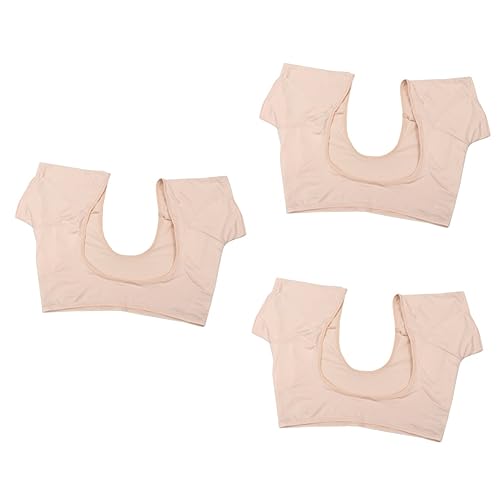 NOLITOY 3stücke Damen Unterhemd Mit Schweißschutz Atmungsaktive Kurzarm-weste Mit Achselpads Für Sport Und Outdoor-aktivitäten Waschbar Und Wiederverwendbar von NOLITOY
