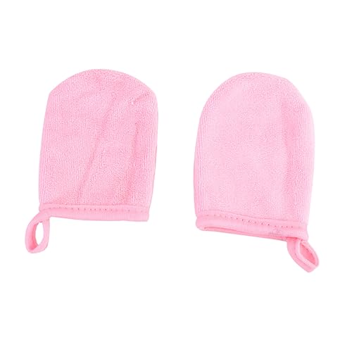 NOLITOY 3stücke Gesichtsreinigungshandschuhe Verdickte Make-up Entferner Puff Reinigungspads Rosa Waschbar Und Wiederverwendbar Für Sanfte Hautreinigung Und Make-up-entfernung von NOLITOY
