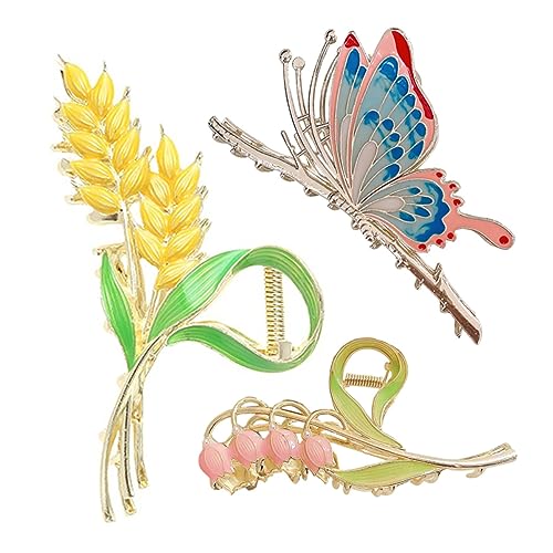NOLITOY 3stücke Große Haarspangen Klauen Für Frauen Blumenklammer Und Schmetterlings-haarspangen Haarstyling-tool Für Party Zeremonie Und Alltag Aus Hochwertiger Legierung NOLITOY 3stücke Große Haarspangen Klauen Für Frauen Blumenklammer Und Schmetterlings-haarspangen Haarstyling-tool Für Party Zeremonie Und Alltag Aus Hochwertiger Legierung von NOLITOY