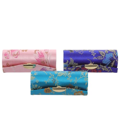 NOLITOY 3stücke Kompaktes Lippenstiftetui Für Damen Tragbarer Lippenstifthalter Mit Knopfverschluss Reise-Kosmetiktasche Für Make-up Für Handtasche Wandern Und Partys von NOLITOY