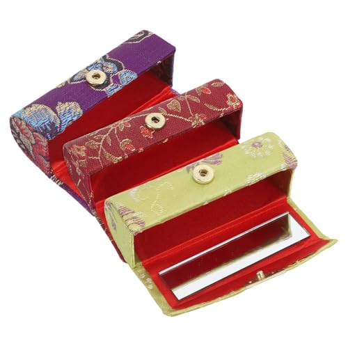 NOLITOY 3stücke Teiliges Lippenstift Aufbewahrungsset Im Chinesischen Stil Geflochtener Baumwollmuster Lip Balm Organizer Für Schmuck Und Kosmetik Dekorative Und Langlebige von NOLITOY