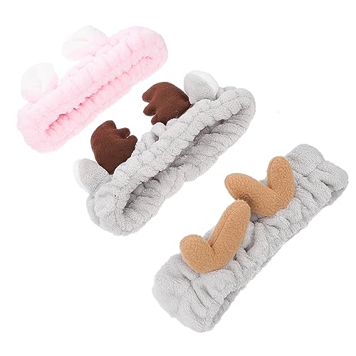 NOLITOY 3stücke Elastisches Stirnband Mit Tierohren Make-up Haarband Duschkopf Wickelband Spa Stirnband Elastische Tierohren Bänder Für Partys Und Morgenroutine von NOLITOY